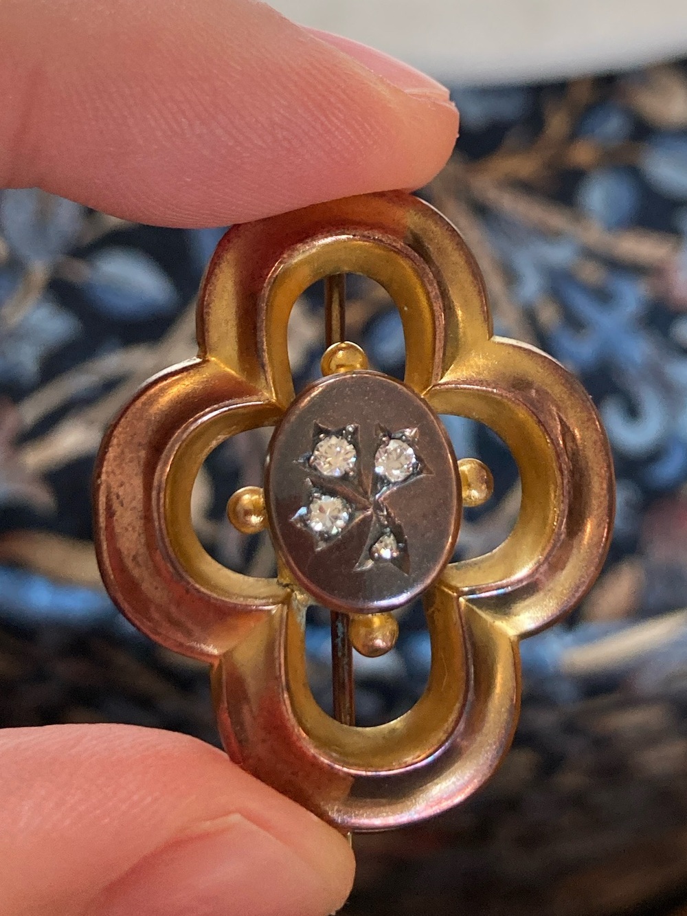 Rare Georgian/Victorian Old Mine Cut Diamond Brooch w/Secret Glass Compartment